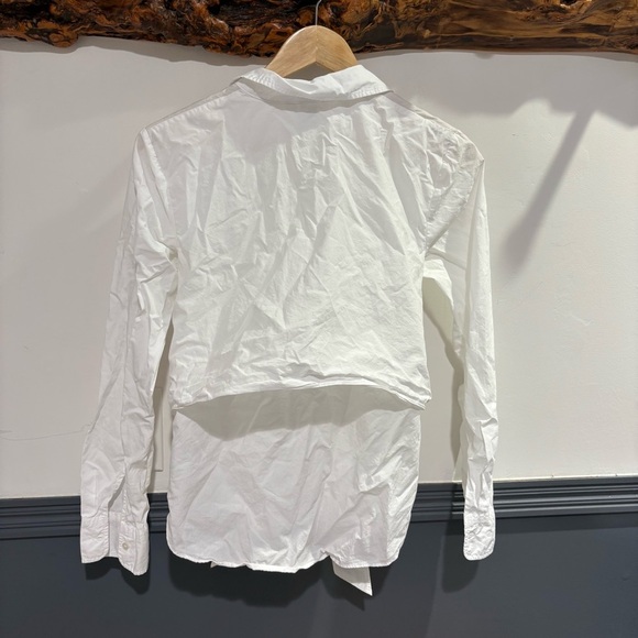 H&M White Button Down Shirt with Tie belt - Picture 7 of 10